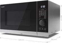 Carica l'immagine nel visualizzatore di Gallery, Forno A Microonde Sharp Ycpg284Aes 28Lt 1000W Controllo Digitale Grill 11 Livelli Di Potenza Black/Silver