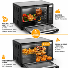 Carica l'immagine nel visualizzatore di Gallery, Stillstern Mini Forno a Convezione 45L con 13 Programmi, Timer 8h, Scongelamento, Mantenimento Caldo, Rivestimento Antiaderente, Pizza Ø32