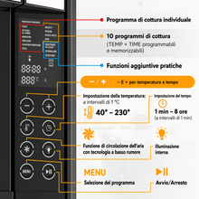 Carica l'immagine nel visualizzatore di Gallery, Stillstern Mini Forno a Convezione 45L con 13 Programmi, Timer 8h, Scongelamento, Mantenimento Caldo, Rivestimento Antiaderente, Pizza Ø32