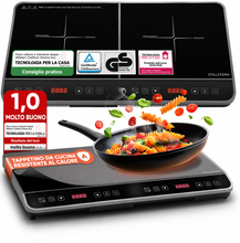 Carica l'immagine nel visualizzatore di Gallery, Stillstern ChefKoch Xtreme Duo Piano cottura a induzione doppio, 3600 W, 18 livelli di potenza, timer 24 ore