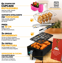 Carica l'immagine nel visualizzatore di Gallery, Stillstern Friggitrice ad Aria 8L Dual Zone 2400W per 1-8 Persone, 8 Programmi, 55-200°C, Funzione Shake, Essiccazione, Scongelamento, Mantenimento Caldo