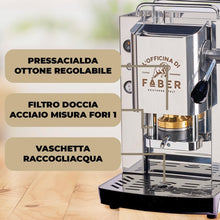 Carica l'immagine nel visualizzatore di Gallery, Faber Pro Total Inox Basic Macchina Per Caffe'' Pressacialda In Ottone Elettrovalvola E Termostato 95 Telaio In Acciaio