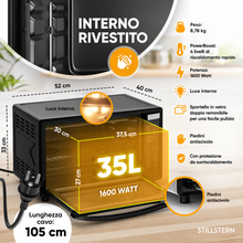 Carica l'immagine nel visualizzatore di Gallery, Stillstern Mini Forno Ventilato 35L con 13 Programmi, Timer 8h, Scongelamento, Mantenimento Caldo, Rivestimento Antiaderente, Pizza Ø28