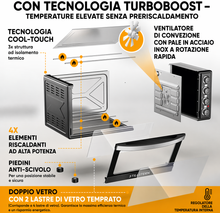 Carica l'immagine nel visualizzatore di Gallery, Mini Forno a Convezione 35L Stillstern con Girarrosto, Grill e Timer 2h, Funzione Scongelamento, Rivestimento Antiaderente, Pizza Ø28