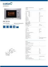 Carica l'immagine nel visualizzatore di Gallery, Microonde da Incasso 20L con Grill 1000W CATA MC 20 IX – Acciaio Inox 60 cm