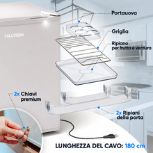 Carica l'immagine nel visualizzatore di Gallery, Stillstern Mini Frigorifero 45L con Congelatore, Sbrinamento Automatico, Silenzioso, Chiusura di Sicurezza, Ideale per Ufficio, Camera e Hotel, Bianco