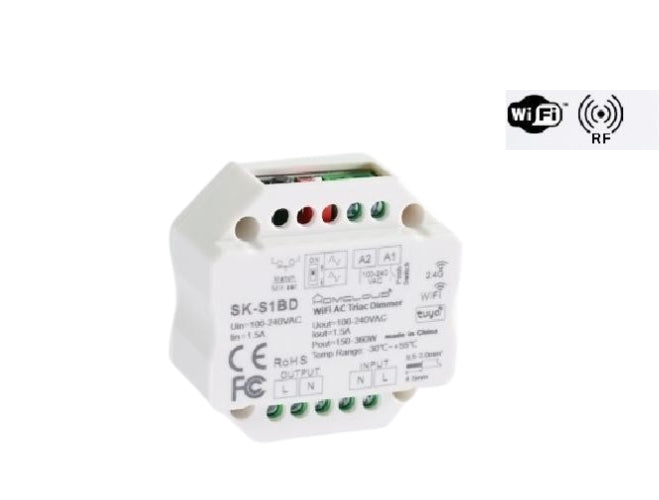 Modulo Smart Dimmer 220V Ac Triac 1Chx1.5A Wi-Fi+Rf 2.4G (Sk-S1Bd)