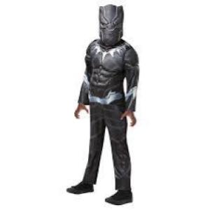 Costume Bambino Black Panther C/Muscoli Bambino S/M/L -Stock-