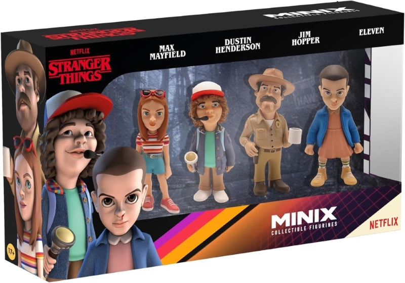 MINIX STRANGER THINGS 12 CM SET 4 PERSONAGGI: ELEVEN, DUSTIN, HOPPER, MAX 