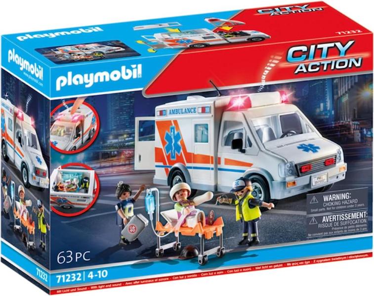 PLAYMOBIL AMBULANZA CON LUCI, SUONI SIRENA E ACCESSORI PROMO PACK