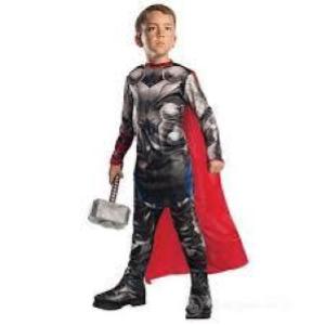 Costume Bambino Thor + Martello In Scatola 3/4-5/7-8/10