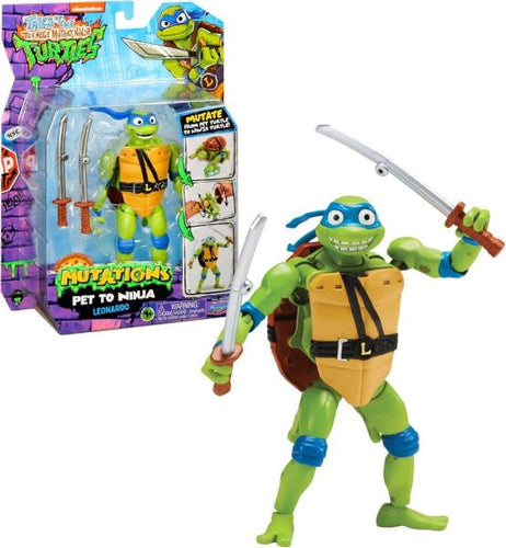 Turtles Tartarughe Ninja Action Figure Deluxe Leonardo Trasformabile 15 Cm