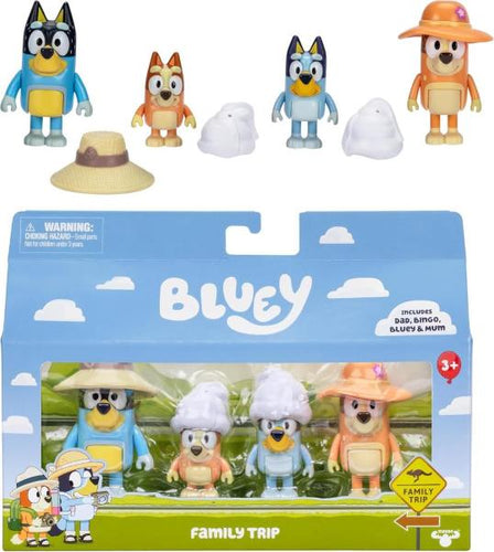 Bluey 4 Personaggi Family Trip