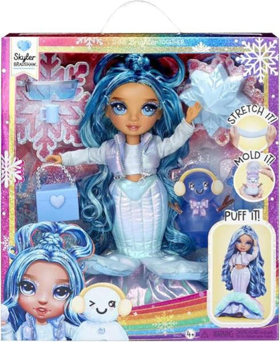 Rainbow High Winter Wonderland Doll- Bambola Skyler (Blu)