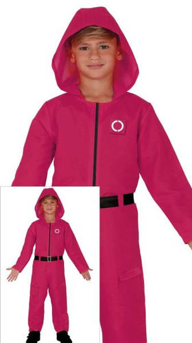 Costume Rosso Guardia Squid Game Bambino Taglia 10-12 Anni