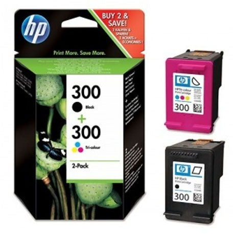 Hp 300 2-Pack (Cn637Ee) - Black + Tri-Color - Cartuccia Originale