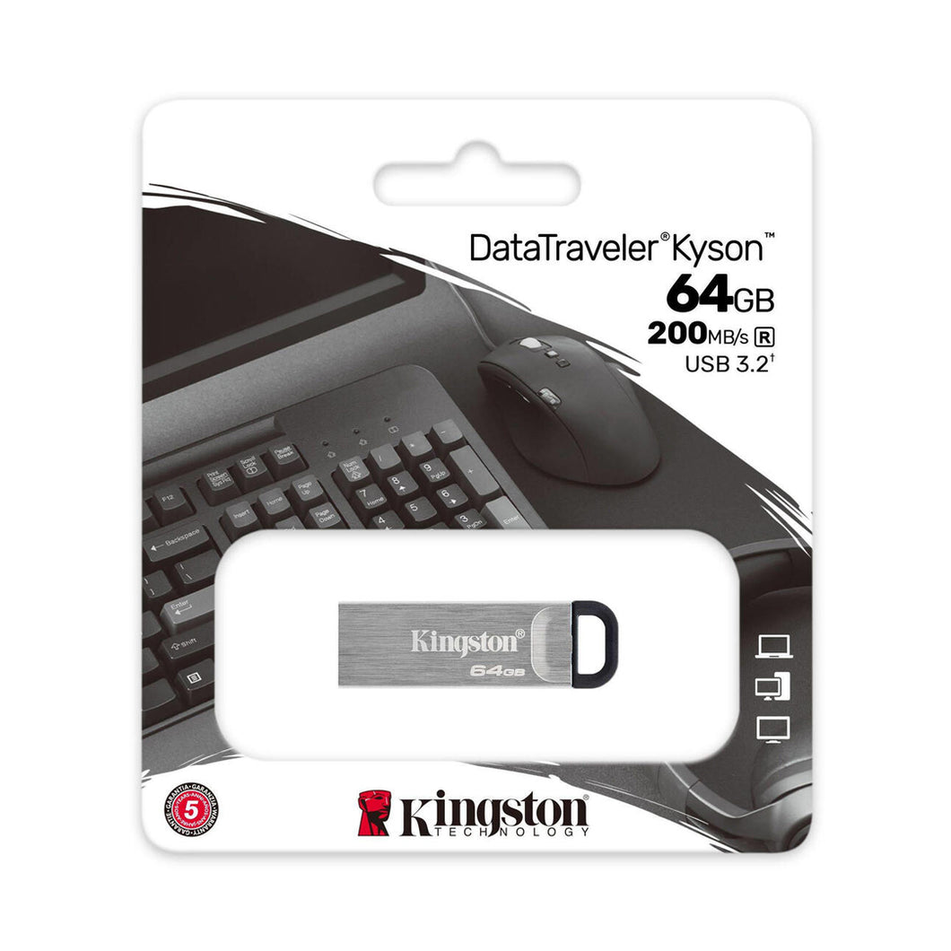 Kingston Datatraveler Kyson 64Gb (Dtkn/64Gb) - Pen Drive 64Gb Usb-A 3.2