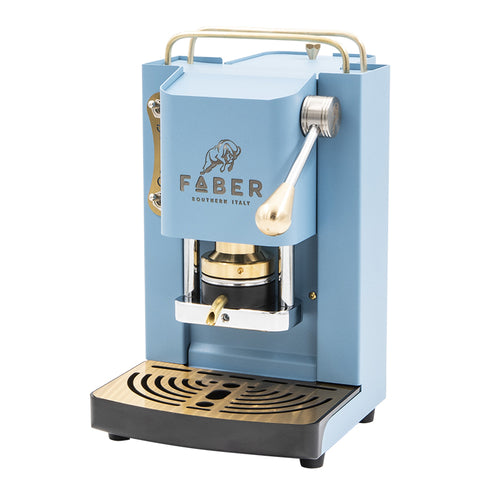 Faber Mini Pro Deluxe Turchese-Macchina Per Caffe''-Pressacialda In Ottone-Elettrovalvola E Termostato 95-Telaio In Acciaio