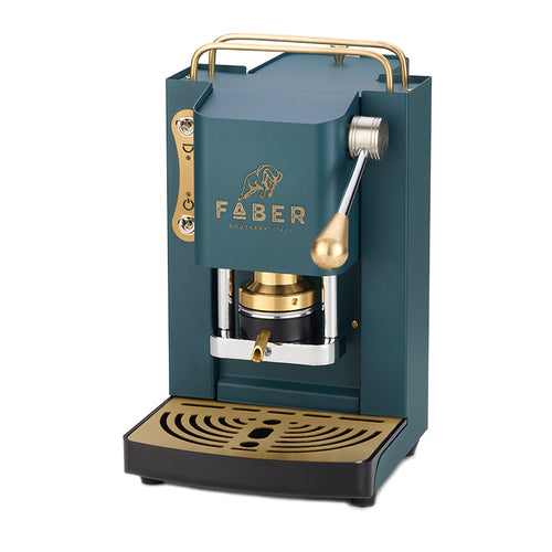 Faber Mini Pro Deluxe Verde Inglese-Macchina Per Caffe''-Pressacialda In Ottone-Elettrovalvola E Termostato 95-Telaio In Acciaio