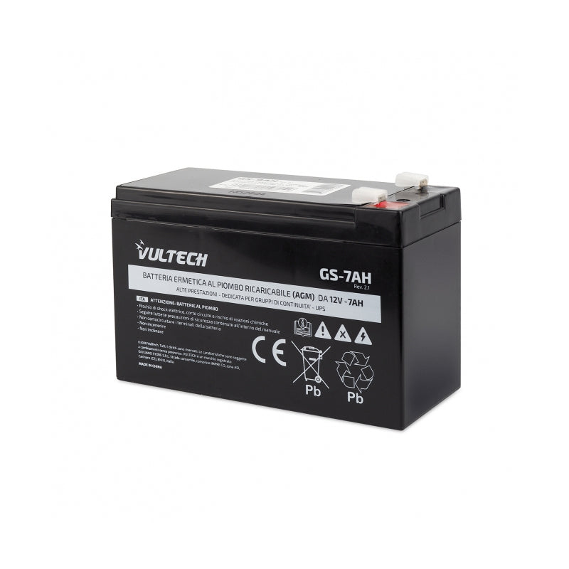 Vultech Gs-7Ah Rev. 2.1 - Batteria Ermetica Al Piombo Per Ups Da 7A