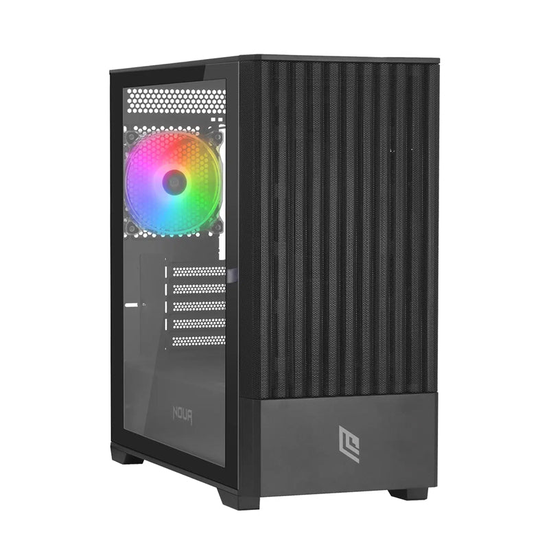 Noua Fobia L101  Case Micro Atx  Nero  Pannello Laterale In Vetro  Ventola Argb Preinstallata