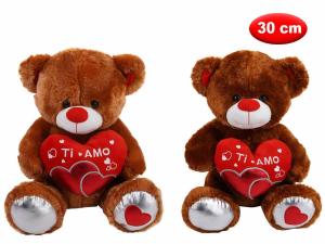 Peluche Orso C/Cuore Ti Amo Cm 30 2 Col