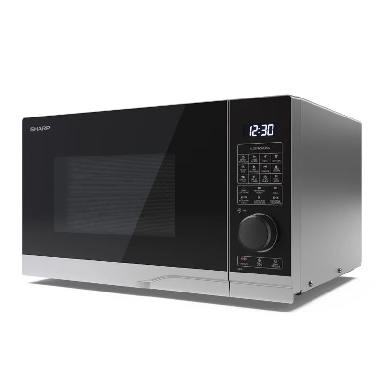 Sharp Ycpc254Aes  Forno A Microonde 25Lt  900W  Controllo Digitale  Grill  11 Livelli Di Potenza  Black/Silver