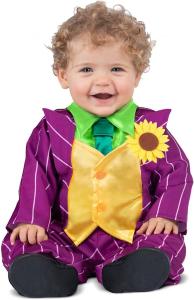 Costume Bambini Baby Joker Pagliaccetto Discolo 12/24