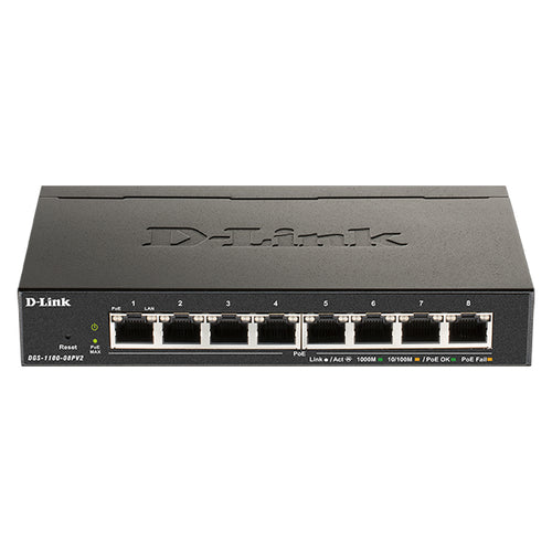 D-Link Dgs-1100-08Pv2 - Smart Switch 8 Porte Poe Gigabit Gestite