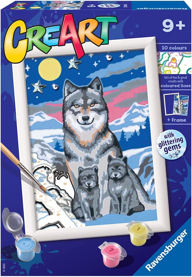 20044 Ravensburger CreArt Classic - Lupi al chiaro di luna