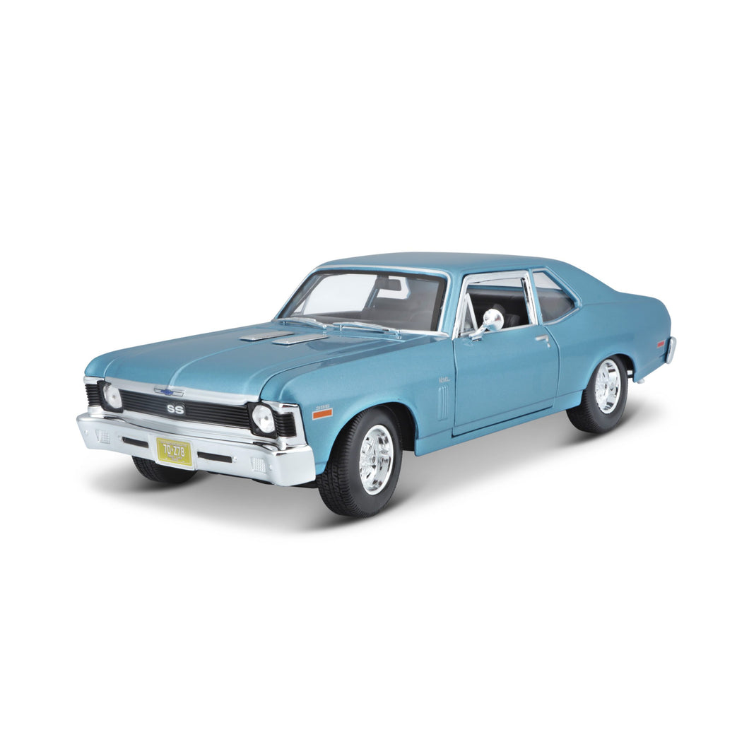 10-31132 - Bburago Maisto - 1:18 - 1970 CHEVROLET NOVA SS COUPE - Blu Met.