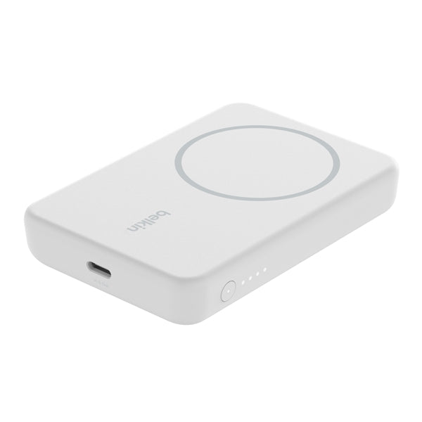 Powerbank Wireless Magnetico Per Magsafe Con Supporto 5K - Bianco