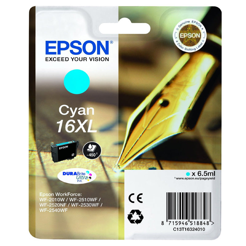 Epson T16Xl Ciano (C13T16324010) - Cartuccia Originale Ad Alta Efficienza