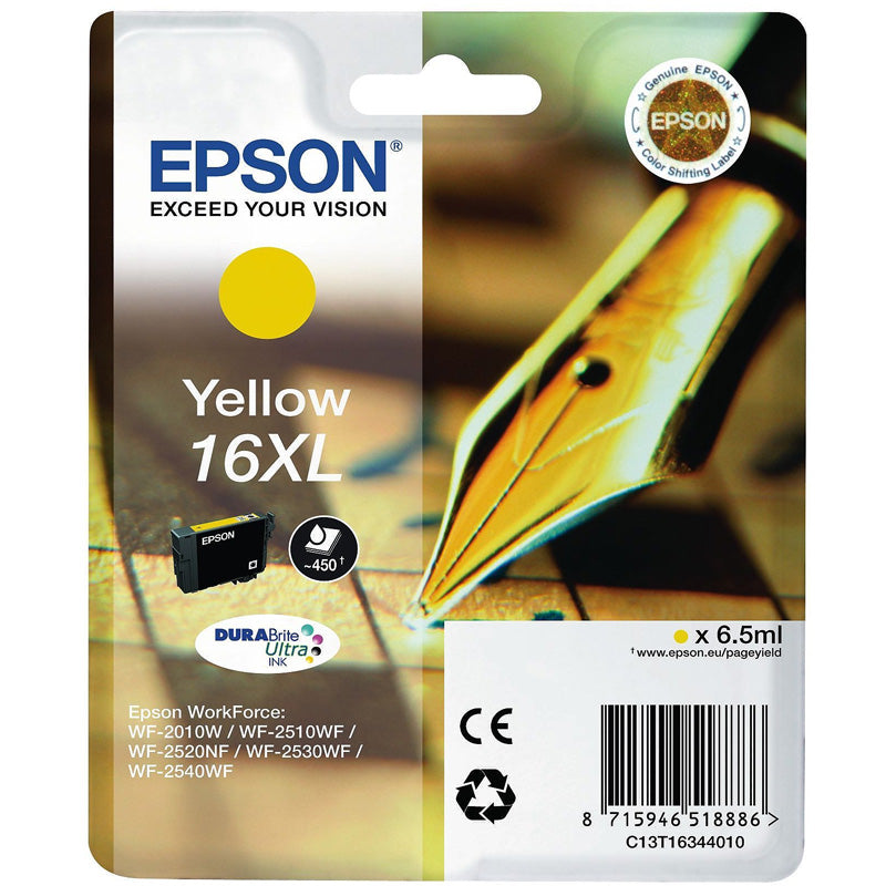 Epson T16Xl Yellow (C13T16344010) - Cartuccia Originale Ad Alta Efficienza