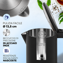 Carica l'immagine nel visualizzatore di Gallery, Stillstern Bollitore Elettrico 1,7L con Controllo Temperatura 40-55-70-85-100°C, 2200W, Mantenimento Calore 12h, Beccuccio Precisione Acciaio Inox
