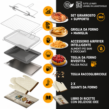 Carica l'immagine nel visualizzatore di Gallery, Stillstern Mini Forno a Convezione 45L con 13 Programmi, Timer 8h, Scongelamento, Mantenimento Caldo, Rivestimento Antiaderente, Pizza Ø32
