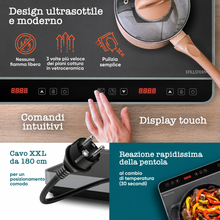Carica l'immagine nel visualizzatore di Gallery, Stillstern ChefKoch Xtreme Duo Piano cottura a induzione doppio, 3600 W, 18 livelli di potenza, timer 24 ore
