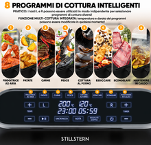 Carica l'immagine nel visualizzatore di Gallery, Stillstern Friggitrice ad Aria 8L Dual Zone 2400W per 1-8 Persone, 8 Programmi, 55-200°C, Funzione Shake, Essiccazione, Scongelamento, Mantenimento Caldo
