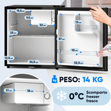 Carica l'immagine nel visualizzatore di Gallery, Stillstern Mini frigorifero E 45L con serratura e scomparto congelatore, Nero
