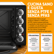Carica l'immagine nel visualizzatore di Gallery, Mini Forno a Convezione 35L Stillstern con Girarrosto, Grill e Timer 2h, Funzione Scongelamento, Rivestimento Antiaderente, Pizza Ø28
