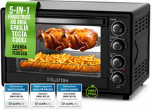 Carica l'immagine nel visualizzatore di Gallery, Stillstern Mini Forno a Convezione 45L con Girarrosto, Grill e Timer 2h, Funzione Scongelamento, Rivestimento Antiaderente, Pizza Ø32
