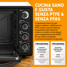 Carica l'immagine nel visualizzatore di Gallery, Stillstern Mini Forno a Convezione 45L con Girarrosto, Grill e Timer 2h, Funzione Scongelamento, Rivestimento Antiaderente, Pizza Ø32
