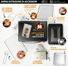 Carica l'immagine nel visualizzatore di Gallery, Stillstern Mini Forno a Convezione 45L con Girarrosto, Grill e Timer 2h, Funzione Scongelamento, Rivestimento Antiaderente, Pizza Ø32
