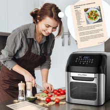 Carica l'immagine nel visualizzatore di Gallery, Stillstern Friggitrice ad Aria 12L MULTI-FryHD 1800W XXL, 12 Programmi, Touch LED, Preriscaldamento, Mantenimento Caldo, Senza Olio, Nero
